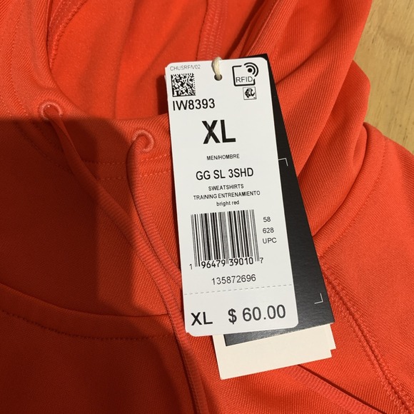 Adidas Men's XL GG SL 3SHD Sweatshirts Training Bright Red IW8393 - Picture 4 of 11